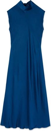 Oltre Maxi Kleedjes - Dames - Feestkleedjes - Blauw - M - Satijn - Kleedjes