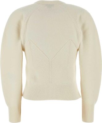 Alexander McQueen Womens Chevron Corset Sweater White Wool Cashmere