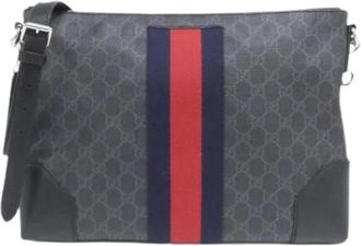 Gucci Pre-owned Cross Body Bags, female, Black, Size: ONE SIZE Pre-owned Vintage Canvas Crossbody Bag