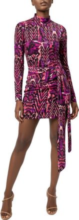 Area Stars Dara Fleur Mock-Neck Bodycon Mini Dress in Abstract Print at Nordstrom, Size X-Large