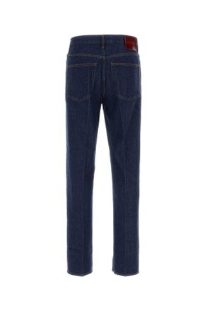Gucci Mens Dark Blue Denim Jeans Darkblue Exterior: Cotton