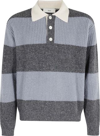 Dunst Tops, Heren, Blauw, M, Chunky Rugby Sweater Zacht Blauw Strepen