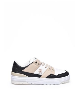 Tommy Hilfiger White Beige Classic Basket Sneakers