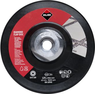 Rubi 32938 100/120 Grit Medio Disco &Oslash;125 - Ref: 32938