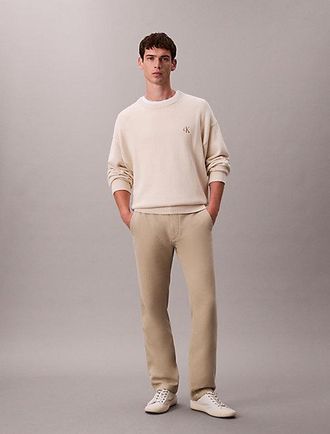 Calvin Klein Pantal&oacute;n Recto De Sarga De Algod&oacute;n