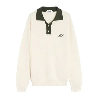 Autry Polo Shirts, male, Beige, Size: 2XL Sporty Long Sleeve Polo
