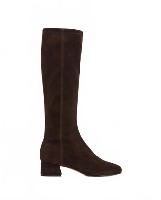 Flattered Womens Suede Eden Boots In Chocolate