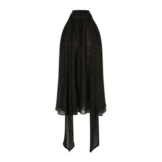 Rotate Rotate Birger Christensen - Halterneck Strik Top - Dames - Jurken - Bruin - Maat: XS Poliester