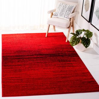 Safavieh Adirondack Machine Made Area Rug, Red / Black Contemporary Style Easy Care