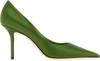 Jimmy Choo London Green Satin Pumps