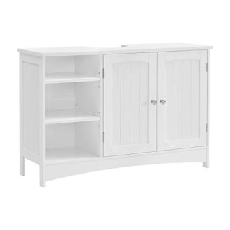 Calicosy Mueble bajo lavabo blanco 2 puertas 3 nichos - L90 cm