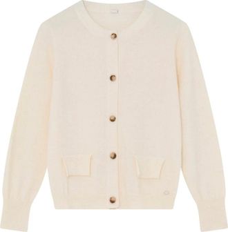 Gustav Full Zip Cardigan - Dames - Vesten - Beige - XL - Katoen - Truien & Vesten