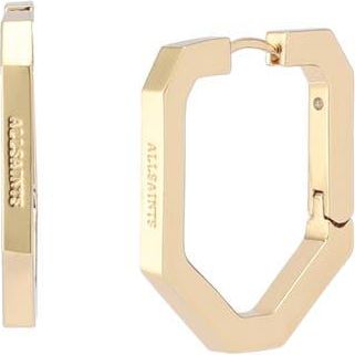 AllSaints Logo Large Octagonal Hoop Earrings in Gold at Nordstrom Rack