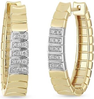 Bony Levy 18K Gold Cleo Diamond Hoop Earrings, 25mm in 18K Yellow Gold at Nordstrom