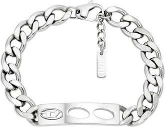 Diesel Oval D ID Chain Bracelet in Silver at Nordstrom