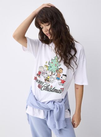 Twik Womens Christmas Peanuts T-shirt