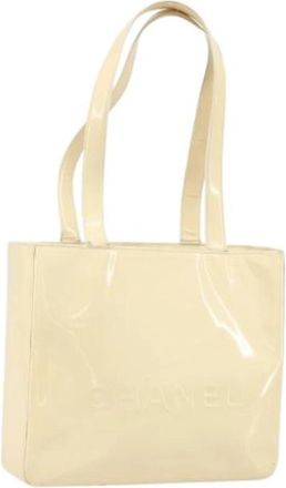 Chanel Pre-owned Leren Tote Bag - Dames - Vintage Shopper - Beige - ONE Size - Leer - Vintage