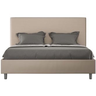 Itamoby Cama Matrimonial Contenedor 160x190 Moderno Polipiel Focus M Color: Beige - Versi&oacute;n: Con Caja De Almacenaje