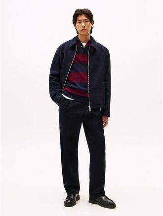 Tommy Hilfiger Mens Relaxed Fit Pleated Trouser - Navy - 32W x 30L