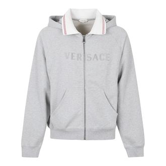 Versace Heren, Sweatshirts & Hoodies, Grijs, Maat: M Katoen