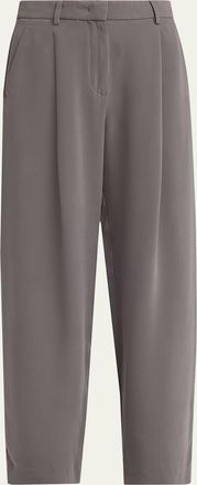 Giorgio Armani Washed Silk Pleated Trousers