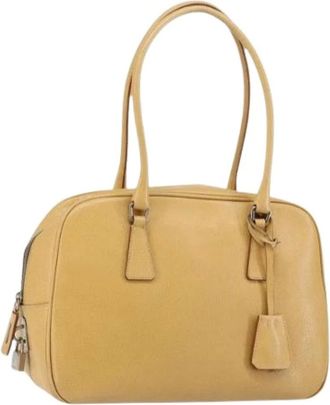 Prada Pre-owned Handbags, female, Beige, Size: ONE SIZE Pre-owned Vintage Leather Handbag