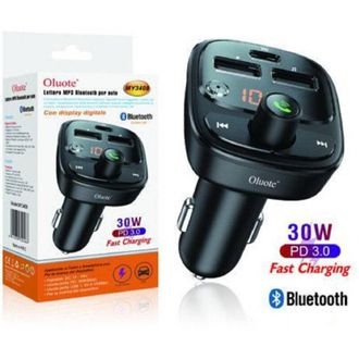 Trade Shop Trade Shop - Lettore Mp3 Bluetooth Per Auto 30 W Display Lcd Dc Accendisigari 12v 24v My3408