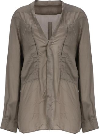 Rick Owens V-neck Shirt - Dames - Overhemden - Grijs - S - Overhemden