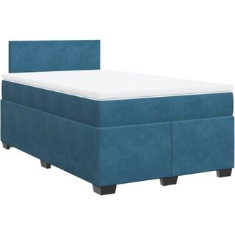 vidaXL Cama Box Spring Con Colch&oacute;n Terciopelo Azul 120x200 Cm Vidaxl