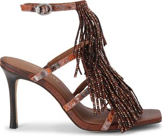 Kurt Geiger Fringe Sandal in Open Brown at Nordstrom, Size 8.5Us