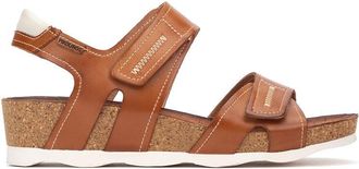 Pikolinos Mahon Womens Leather Wedge Sandals, Brandy, 38 EU