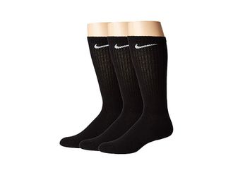 Nike Everyday Cushion Crew Socks 3-Pair Pack Crew Cut Socks Shoes Black/White : XL (US Mens Shoe 12-15), Cotton Blend