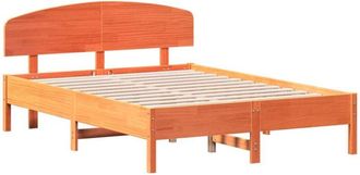 vidaXL Vidaxl - Estructura De Cama Sin Colch&oacute;n Madera Maciza Marr&oacute;n 135x190 Cm