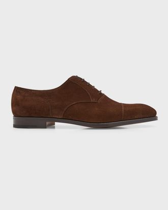 John Lobb Men & apos;s Hartland Brogue Suede Oxfords