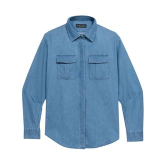 Brooks Brothers Boxy Katoenen Zak Overhemd - Dames - Spijkeroverhemden - Blauw - XS - Katoen - Overhemden
