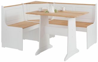 HOME AFFAIRE Essgruppe »Sascha« 2 Stk. tlg. mit Tisch und Truhen-Eckbank, Massivholz