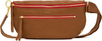 Hammitt Hammitt Charles Crossbody Mahogany Pebble Brushed Gold Red Zip Lrg