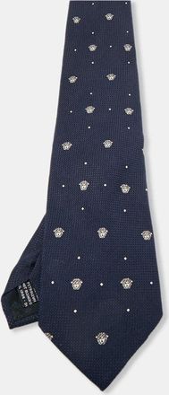 Versace Vintage Medusa Motif Silk Traditional Tie