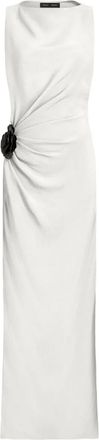 Proenza Schouler rose-embellished draped maxi evening dress - White