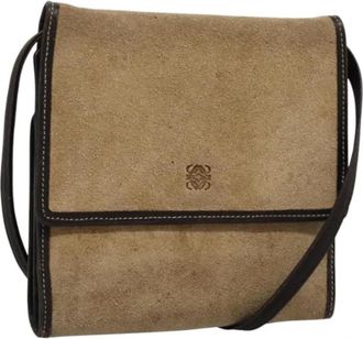 Loewe Pre-owned Suede shoulder-bags - Dames - Vintage Schoudertas - Beige - ONE Size - Leer - Vintage