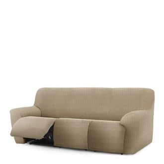 Eysa Funda de sof&aacute; relax extensible 3 plazas x 3 beige 200 - 260 cm