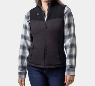 Ororo Augusta Heated Sweater Fleece Vest In Dark Heather Gray