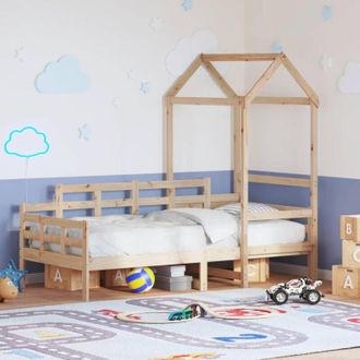 vidaXL Sof&aacute; Cama Con Techo De Madera Maciza De Pino 80x200 Cm Vidaxl