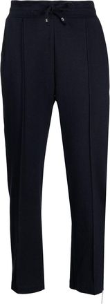Madison.Maison laminated-band cotton trousers - women - Cotton/Spandex/Elastane - 40 - Blue