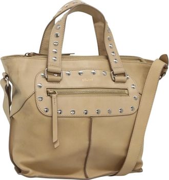 Celine Handbag Leather Beige Leather Handbag (Pre-Owned)