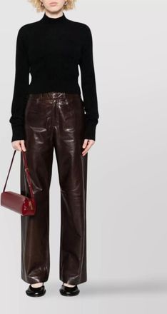 Sportmax cashmere mock neck cropped sweater