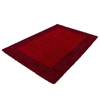 Nazar Rugs Alfombra shaggy bicolor para sal&oacute;n Rojo-160x230