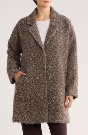 Eileen Fisher Alpaca & Wool Blend Faux Shearling Coat in Rye at Nordstrom Rack, Size Large