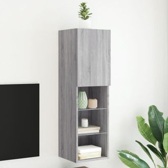 Berkfield Home TV Cabinet with LED Lights Grey Sonoma 30.5x30x102 cm