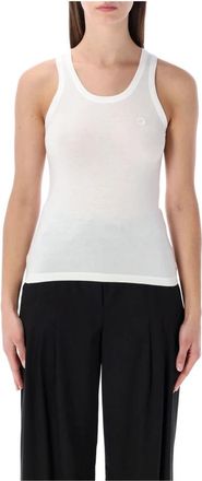 Coperni Lichtgewicht Logo Tanktop - Dames - Tops zonder mouwen - Wit - S - Katoen - Tops